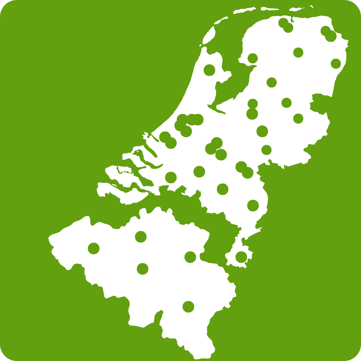 Landkaart Nederland en België